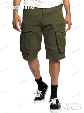Мъжки едноцветни ежедневни карго панталони с много джобове, 5цвята, снимка 2 - Къси панталони - 40810704