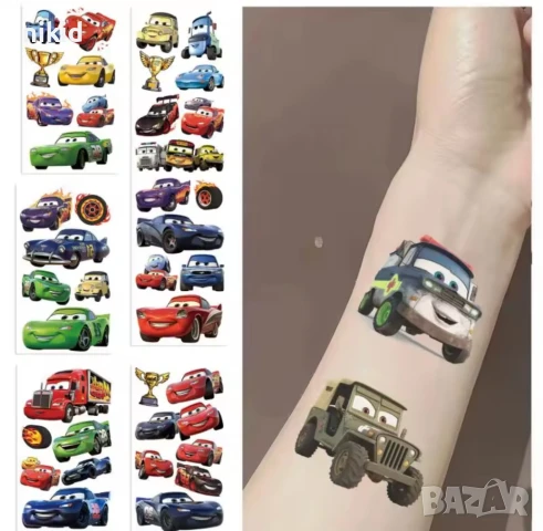 10 вида Маккуин Макуин колите McQueen cars Tattoo татос татуировка временна детска татоси татуси, снимка 2 - Други - 51429921