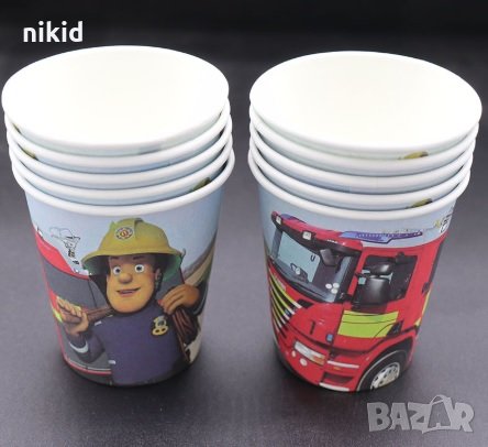 Пожарникарят Сам Fireman Sam 10 бр картонени чаши парти рожден ден