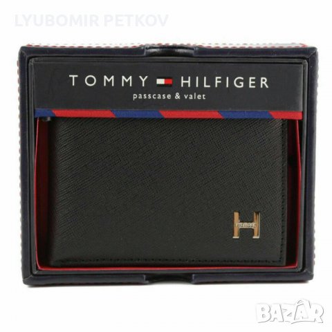 Tommy Hilfiger Мъжки Кожен Черен Портмоне Портфейл Подаръчна Кутия, снимка 2 - Портфейли, портмонета - 38385731
