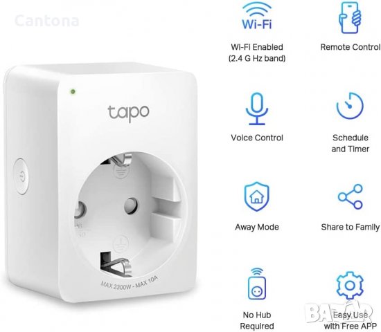 Tapo P100 V1 Wi-Fi SMART Мини Контакт , снимка 2 - Друга електроника - 37715360