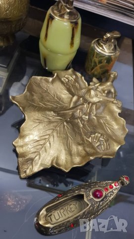 Продавам два пепелника от месинг, красива уникална изработка, снимка 4 - Други - 38607969