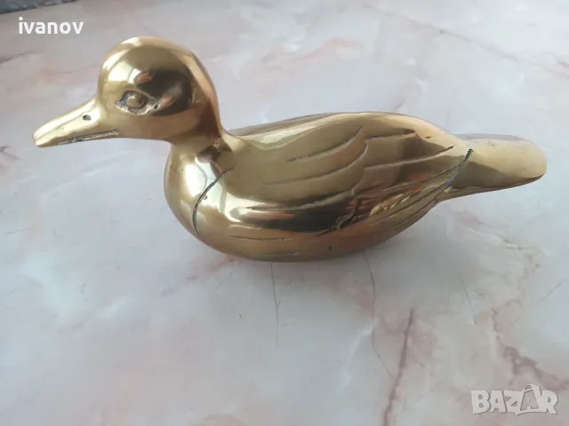 Месингова фигура патица, снимка 2 - Колекции - 48374832