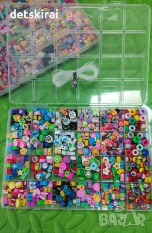 Арт сет за гривнички с маниста Фимо, снимка 2 - Колиета, медальони, синджири - 50943926