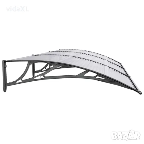 vidaXL Навес за врата, черен, 300x100 см, поликарбонат, снимка 5 - Врати за баня - 56146156