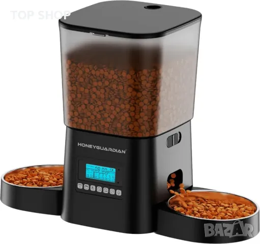 Автоматични хранилки HoneyGuaridan за 2 котки, 3,5 л