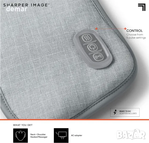 Sharper Image Вибриращ масажор с нагряване за врата, раменете и гърба, 5 режима, снимка 4 - Масажори - 49516526