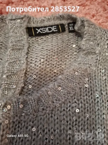 XSIDE Сребриста Блуза , снимка 5 - Блузи с дълъг ръкав и пуловери - 49921570
