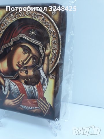 Икона на платно А5 на Пресвета Майка Богородица Закрилница - ръчна изработка . Модел А. , снимка 7 - Икони - 37796923