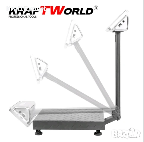 Електронен платформен кантар KraftWorld – до 1 тон, платформа 80×60см, снимка 3 - Везни - 50601829