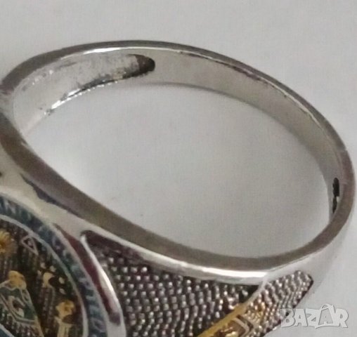 Мъжки масонки пръстен, Размер 64, снимка 2 - Пръстени - 42349761