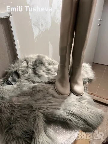 Стилни ботуши в сиво/бежево, снимка 7 - Дамски ботуши - 48841396