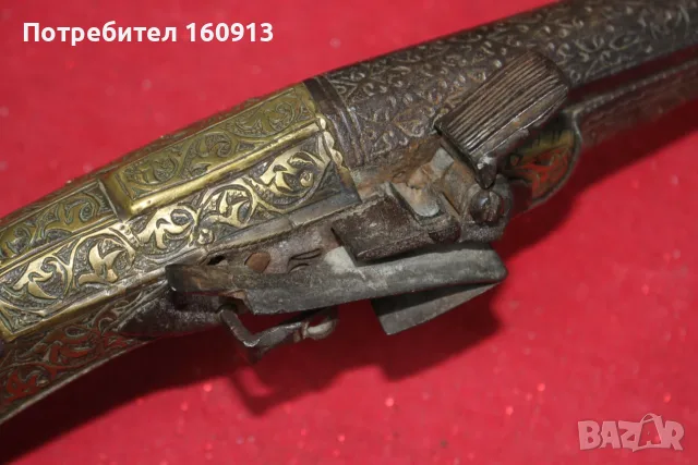Автентична кремъчна детска пушка Кариофили. Богата украса., снимка 5 - Антикварни и старинни предмети - 55931623