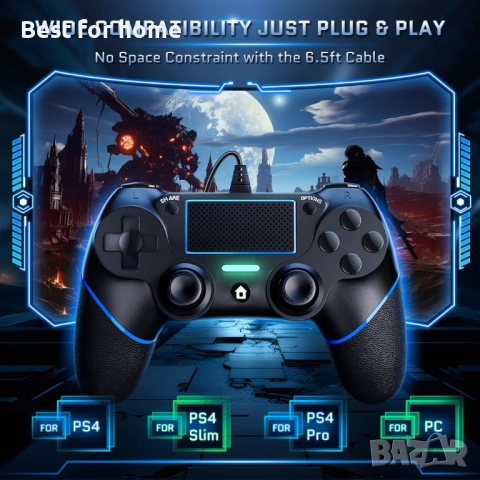 DIANVEN PS4 кабелен контролер за компютър, снимка 2 - Джойстици и геймпадове - 52564842