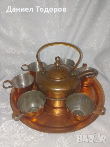 Стар Меден Сервиз за - Чай, Кафе , Ракия - 8 части