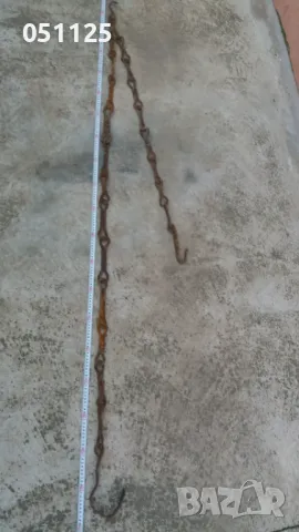 уникална възрожденска кована веруга, кука за камина 3 метра 