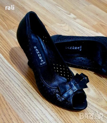 Елегантни обувки с панделка от естествена кожа, снимка 4 - Дамски елегантни обувки - 37751217