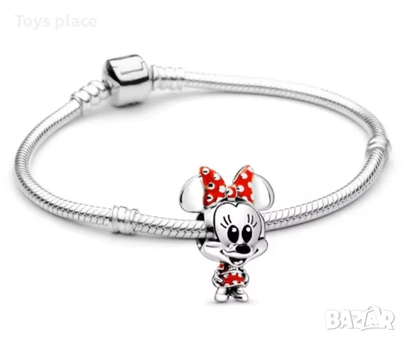 Гривна тип Пандора с талисман Disney Minnie mouse, Stitch 
