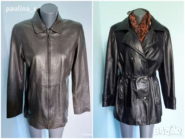 Естествена кожа / Два броя / Дамско марково яке и тренч "Style & Co" и "Rockandblue" - XL / 2XL 