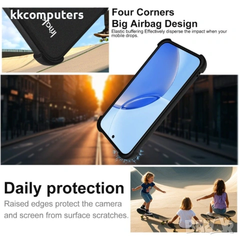 IMAK Матов Калъф за Realme 16 Pro 5G - TPU, Airbag, Отвор за ремък, Черен, снимка 5 - Калъфи, кейсове - 54155810