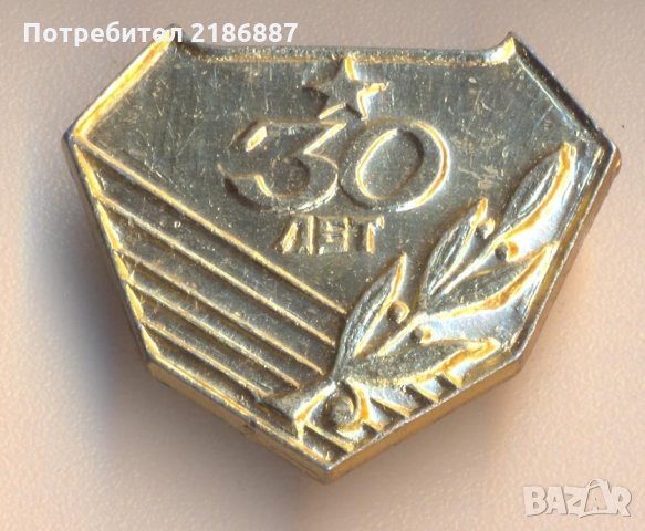 Значка 30 лет СССР, снимка 1 - Колекции - 29541289