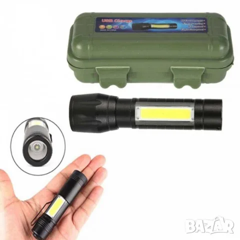 Мини акумулаторен LED фенер с zoom 1000 lm
