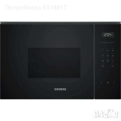 Микровълнова фурна Siemens AG BF525LMB1, 800 W, 20 л, черна
