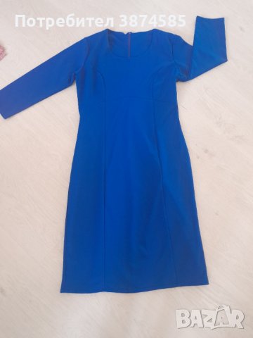 Синя дамска рокля, размер М, снимка 5 - Рокли - 42765611