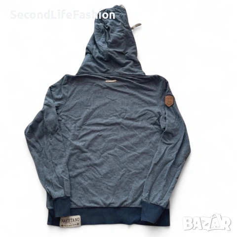 Дамски пуловер с качулка Naketano, размер S син с качулка, снимка 6 - Блузи с дълъг ръкав и пуловери - 53203219