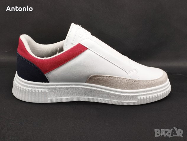 Мъжки маратонки без връзки 2780 бели, снимка 2 - Спортни обувки - 40749357