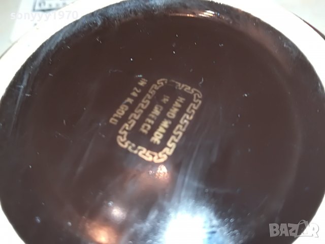 hand made in 24k gold in greece-пепелник 11см керамика 1103232002, снимка 11 - Антикварни и старинни предмети - 39965110