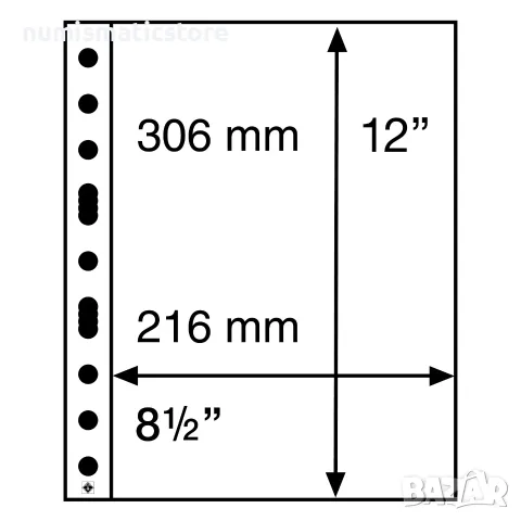 Leuchtturm Grande - 1C прозрачни листи-една банкнота 216х306 мм /5 бр/