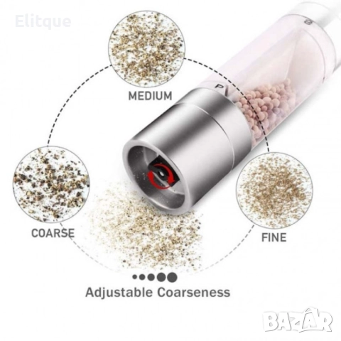 Механична мелничка за сол и пипер Bohmann BH 7836, 22см., Неръж. стомана, снимка 4 - Други - 52889009