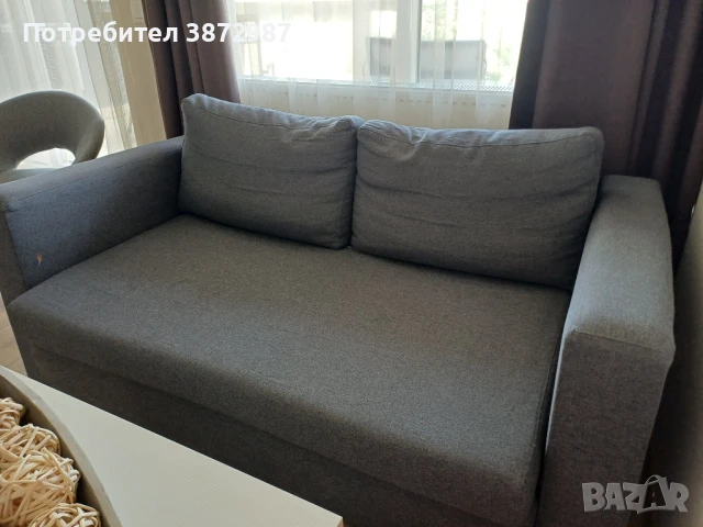 Двуместен диван сив, снимка 3 - Дивани и мека мебел - 50724515