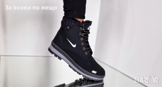 Nike Дамски Меки И Топли Зимни Боти Найк - Бели Или Черни Код P1371, снимка 10 - Дамски боти - 52172944