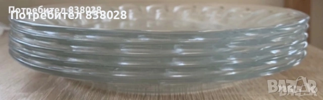 Стъклени десертни чинии, снимка 2 - Чинии - 53879047