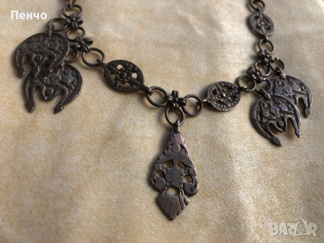 старинен, възрожденски сребърен накит/сокай, прочелник/ - сребро, сачан, снимка 4 - Антикварни и старинни предмети - 45249107