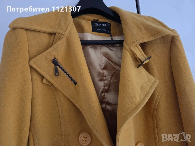 Красиво жълто палто , снимка 4 - Палта, манта - 54042978
