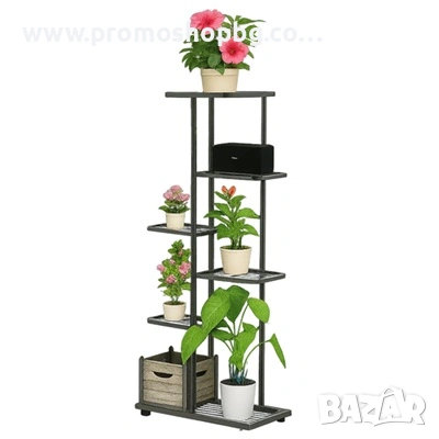Цветарник Ruhhy, 106 см, 6 нива, метален, черен