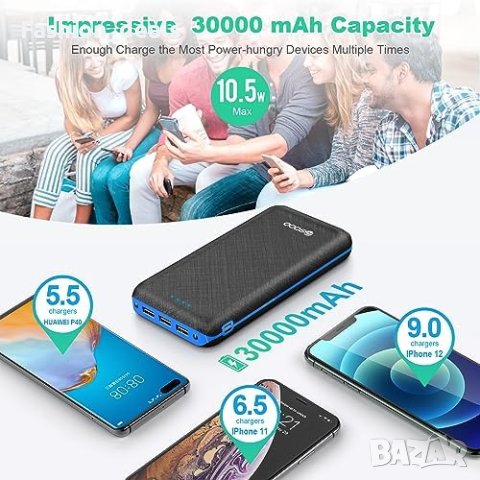 Ново Преносимо бързо зарядно устройство Power Bank 30000mAh батерия банка , снимка 5 - Друга електроника - 42500710