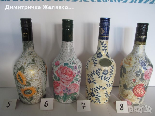 Бутилки декупаж, снимка 2 - Декорация за дома - 19549925