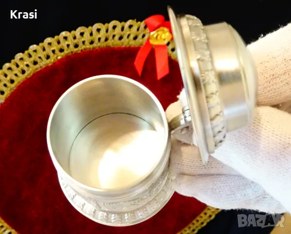 Халба от калай с красиви селски картини, снимка 7 - Антикварни и старинни предмети - 47417485