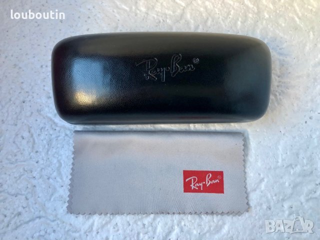 Ray Ban Твърд калъф естествена кожа и кърпичка