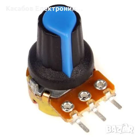 Линеен ротационен потенциометър 100k Ohm с копче, снимка 4 - Друга електроника - 48948676