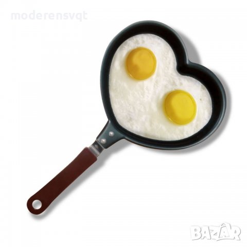 Тиган с форма на сърце за яйца и палачинки, снимка 1 - Съдове за готвене - 39664734