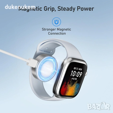 Магнитно зарядно за Apple Watch USB-C 5W – компактна безжична док станция, снимка 4 - Смарт гривни - 53333589