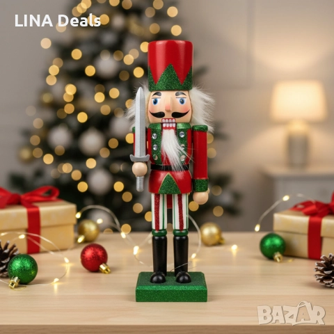 🎄 Коледна дървена фигурка Лешникотрошач, снимка 5 - Декорация за дома - 52496925