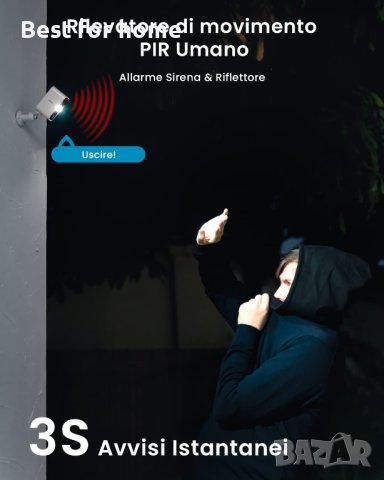 Акумулаторна камера ieGeek Battery Camera ZS-GX3S, снимка 4 - Комплекти за видеонаблюдение - 42665168