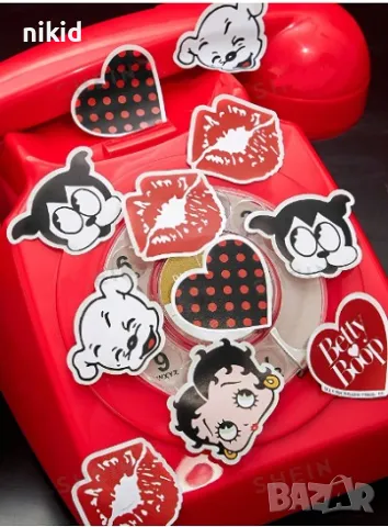 50 бр Бети Бууп Betty Boop самозалепващи лепенки стикери за ръчна изработка за подарък, снимка 2 - Други - 47522176