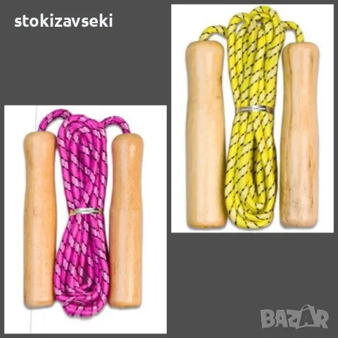 Удобно въже за скачане с дървени дръжки, снимка 1